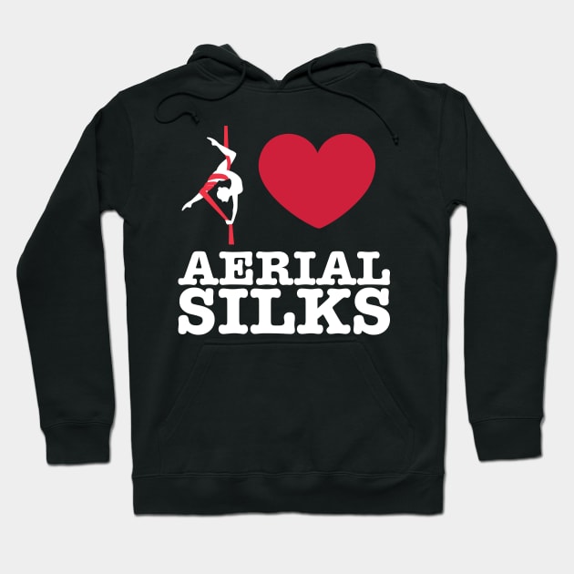 Love Aerial Silks Heart Aerial Acrobatics Hoodie by thingsandthings